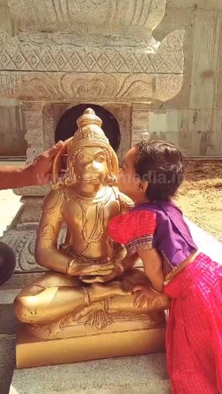 ಆಂಜನೇಯನಿಗೆ ಮುತ್ತು ಕೊಟ್ಟ ಧ್ರುವ ಸರ್ಜಾ ಮಗಳು
