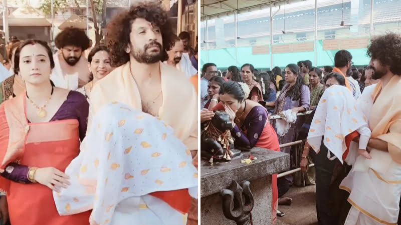 Harshika Poonacha Bhuvan arrives in Kollur to fulfil her vows