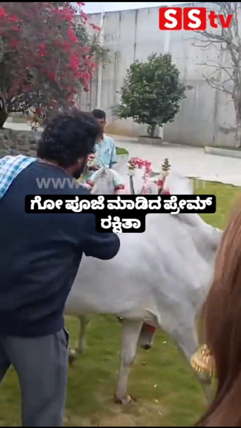 ಗೋ ಪೂಜೆ ಮಾಡಿದ ಪ್ರೇಮ್ ರಕ್ಷಿತಾ