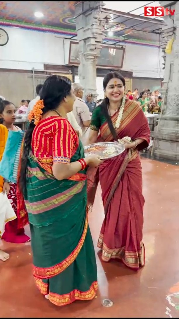 ಬನಶಂಕರಿ ದೇವಸ್ಥಾನದಲ್ಲಿ ಲಕ್ಷಣವಾಗಿ ಓಡಾಡಿದ ಪವಿತ್ರಾ ಗೌಡ