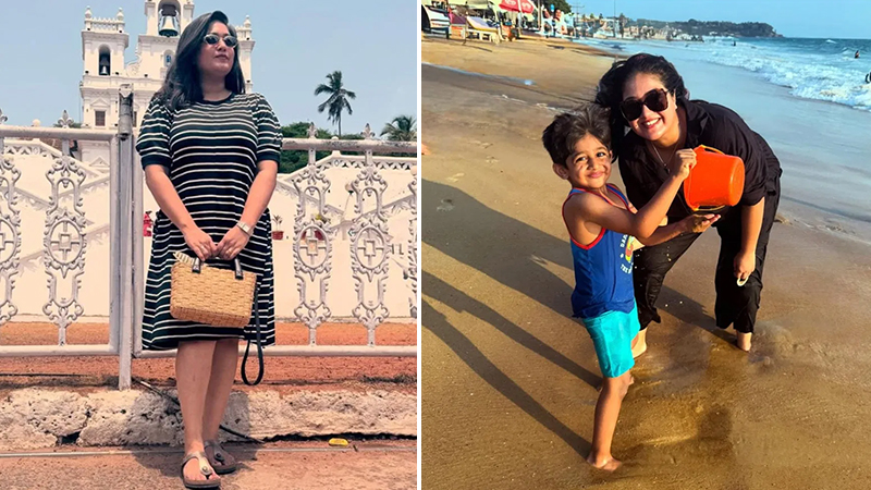 Meghana Raj enjoys a healthy life on the streets of Goa with her son Rayan