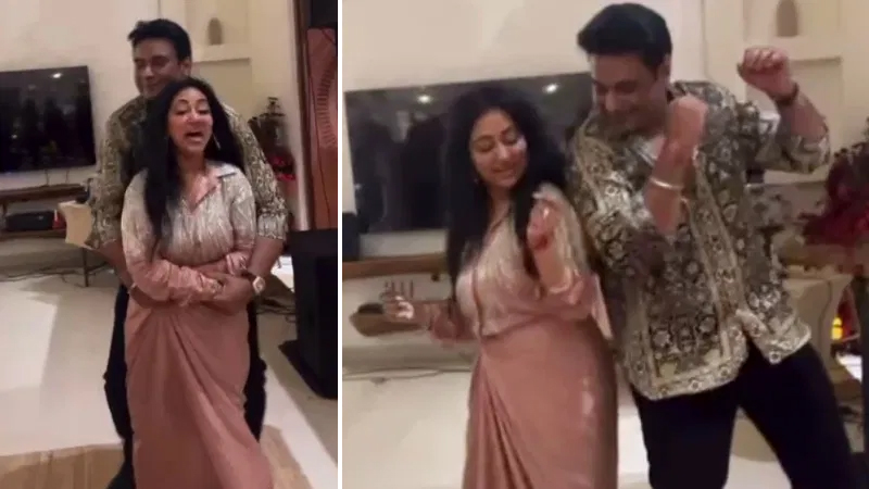 Darshan dances holding his wife's hand to the song 'Muddu Rakshasi'