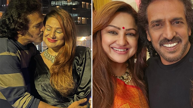 Real star Upendra gives a sweet kiss to his wife
