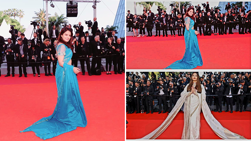 Chandni spotted in a saree at Cannes Film Festival