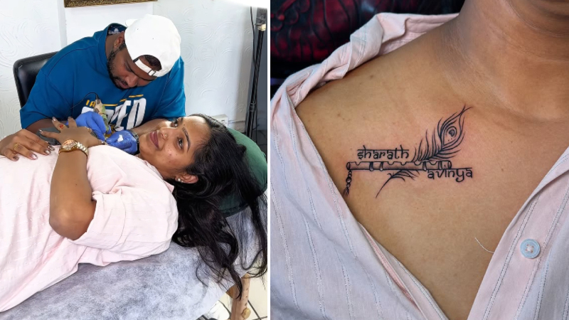 Nayana has a special tattoo on her chest