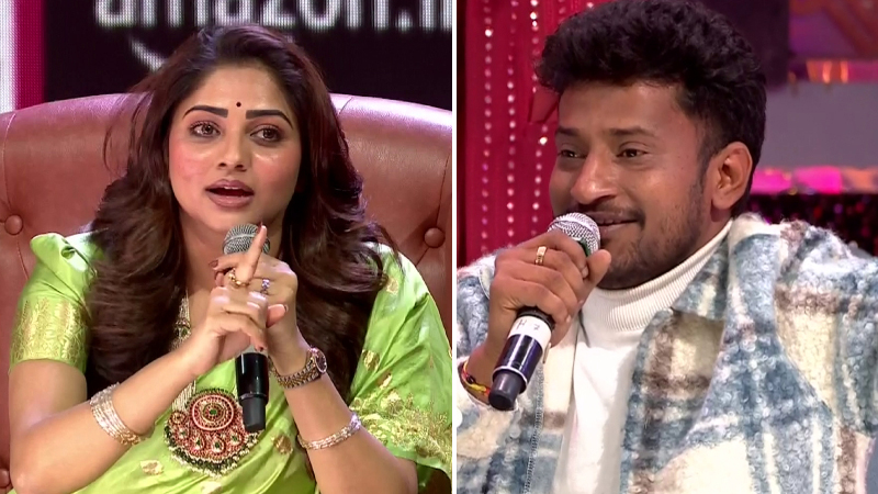 Rachchu Garam on the Bharjari Bachelors stage