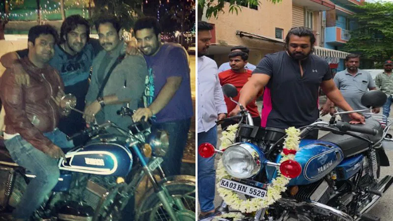 Dhruva rides his brother's favorite Yamaha RD 350 bike again