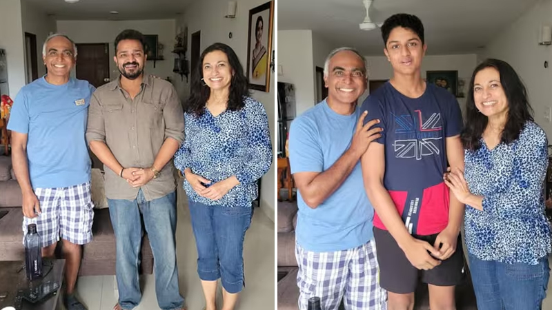 'Beladingala Bale' couple visits Vijay Raghavendra's house