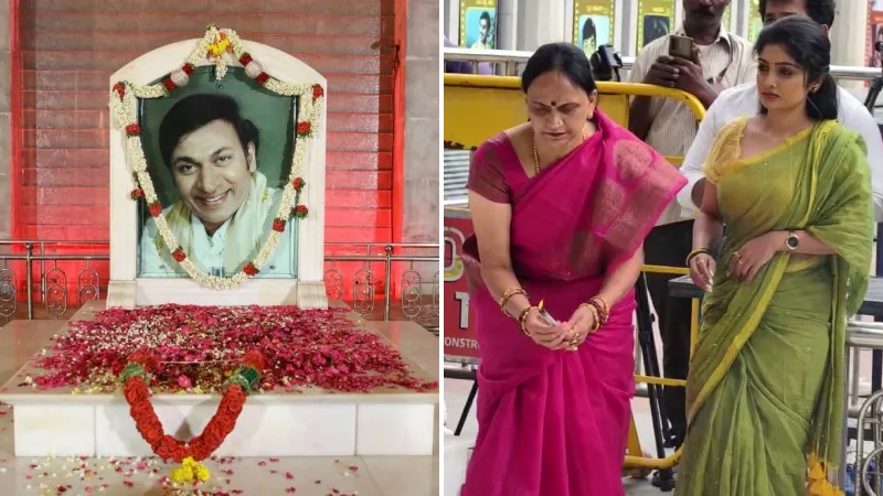 Yash's mother Pushpa offers prayers at Dr. Raj's memorial