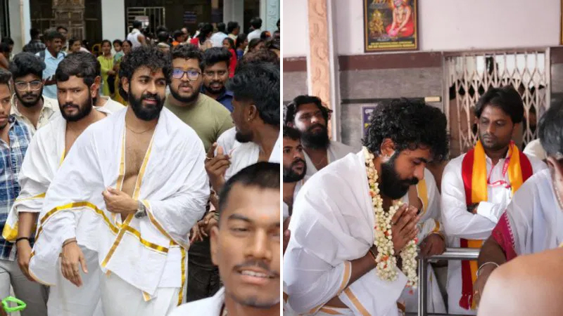 Yuva Rajkumar offers prayers at Mantralaya
