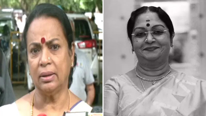 Umashree's tearful tribute to Sarojadevi's Death
